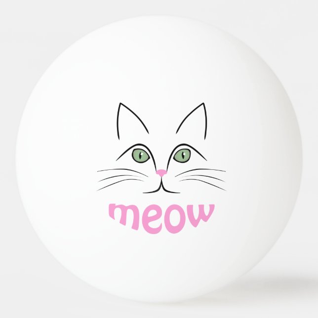 Cat face ping pong ball (Front)