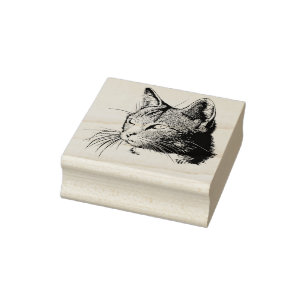 Cat Face Rubber Stamp