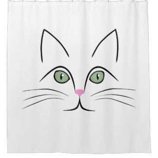 Cat face shower curtain