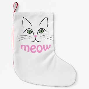 Cat face small christmas stocking