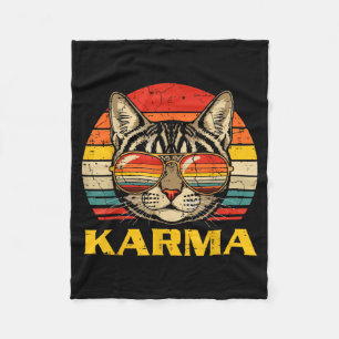 Cat Face Sungles Karma Funny Kitten Kitty Men Wome Fleece Blanket