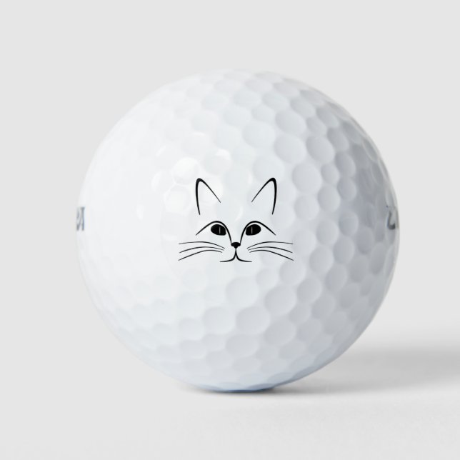 cat-face-vectorised golf balls (Front)