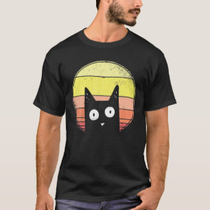 Cat Face Vintage Retro Funny T-Shirt