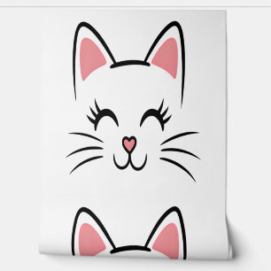 Cat Face Whiskers Print Love Halloween Wallpaper