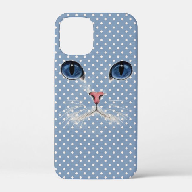 cat face with on polka dots Case-Mate iPhone case (Back)