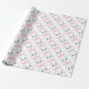 Cat face wrapping paper