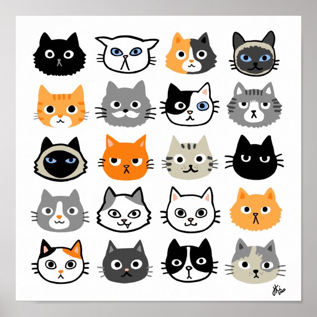 Cat Faces | Cute, Funny and Annoyed Cats Poster (Front)