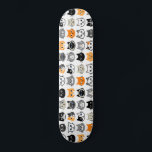 Cat Faces | Cute, Funny and Annoyed Cats Skateboard<br><div class="desc">Fun cat drawings including long haired and shorthaired domesticated kitties. Siamese,  black cats,  moustache cat,  calico,  striped grey and white and tabby cats. A cool patterned skateboard that makes a purrfect gift for skaters.</div>