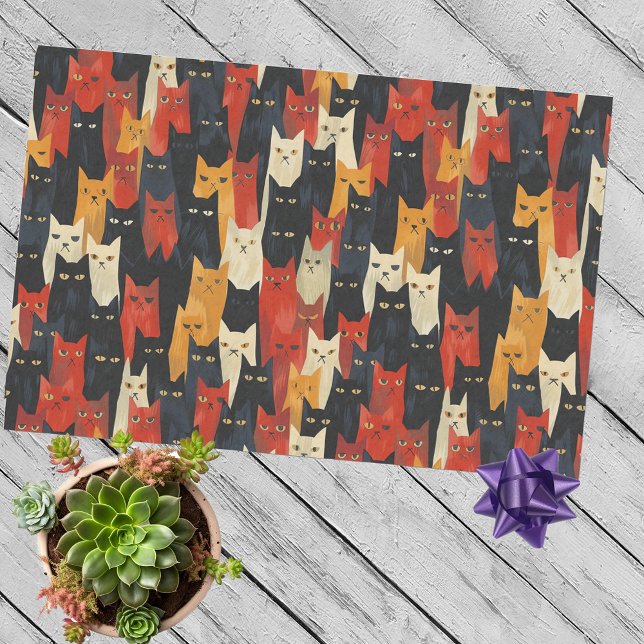 Cat Faces Fun Pattern Tissue Paper (Creator Uploaded)