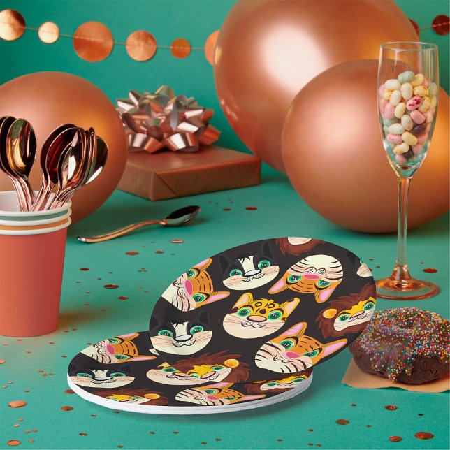 Cat Faces Paper Plate (Creator Uploaded)