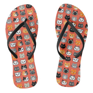Cat Faces Pattern   Cool Kitty Cat Lover's Thongs