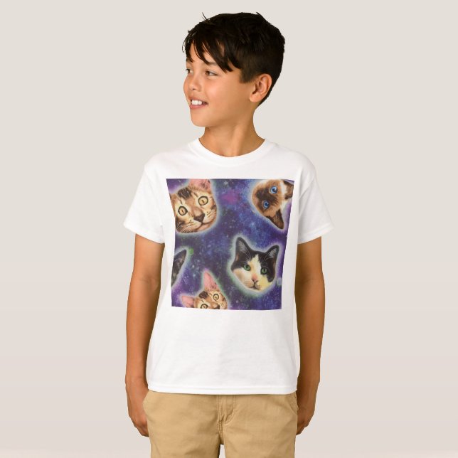 Cat faces with various breeds and patterns T-Shirt (Front Full)