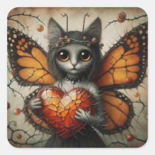 Cat Fairy Square Sticker