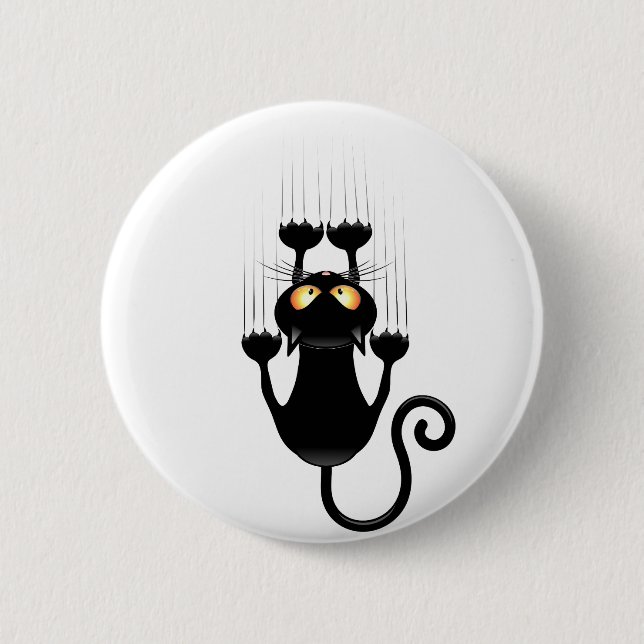 Cat Falling down fun cartoon character 6 Cm Round Badge (Front)