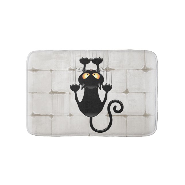 Cat Falling down fun cartoon character Bath Mat (Front)