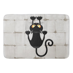 Cat Falling down fun cartoon character Bath Mat