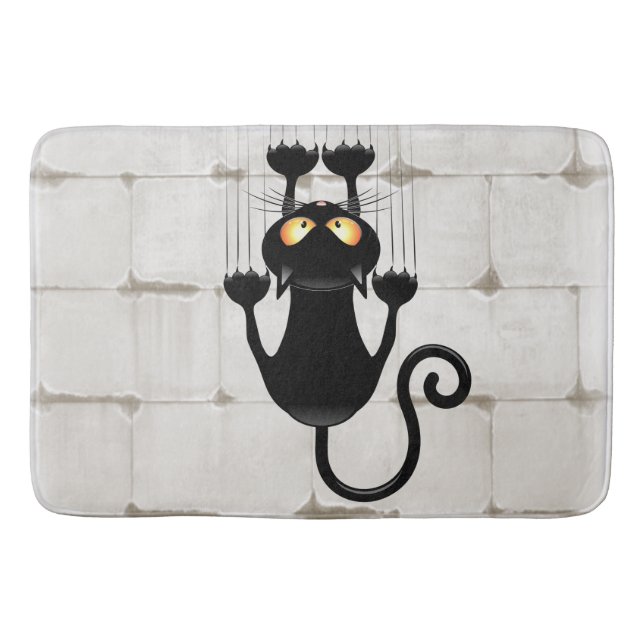 Cat Falling down fun cartoon character Bath Mat (Front)