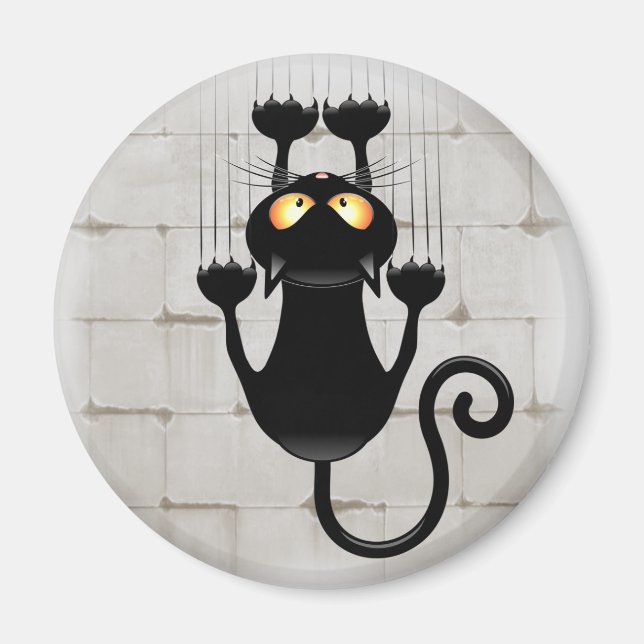 Cat Falling down fun cartoon character Magnet (Front)