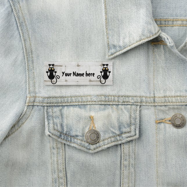 Cat Falling down fun cartoon character Name Tag (In Situ)
