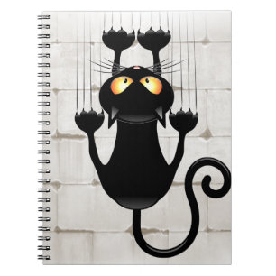 Cat Falling down fun cartoon character Notebook