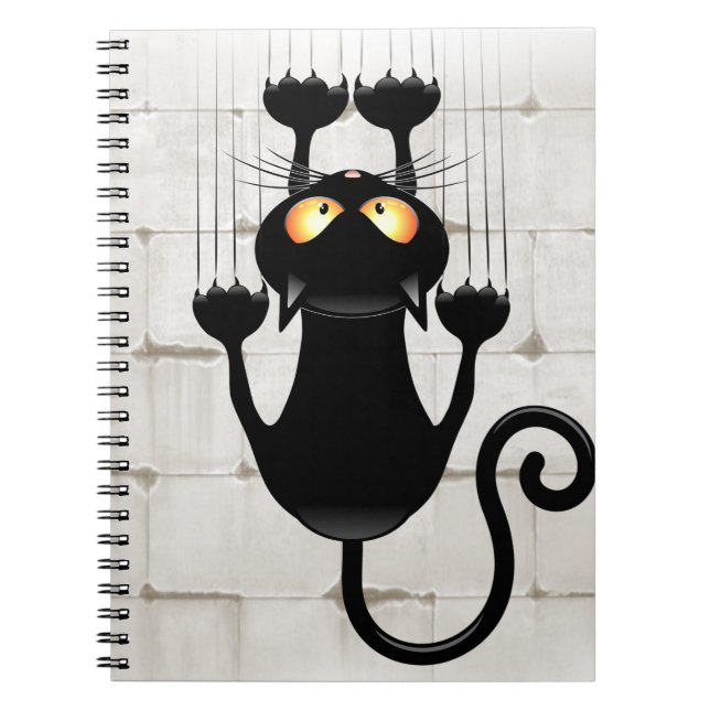 Cat Falling down fun cartoon character Notebook (Front)