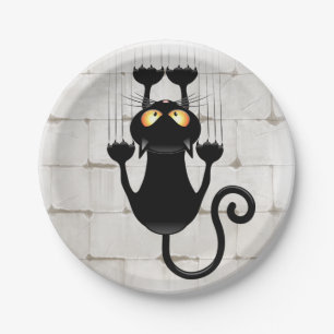 Cat Falling down fun cartoon character Paper Plate