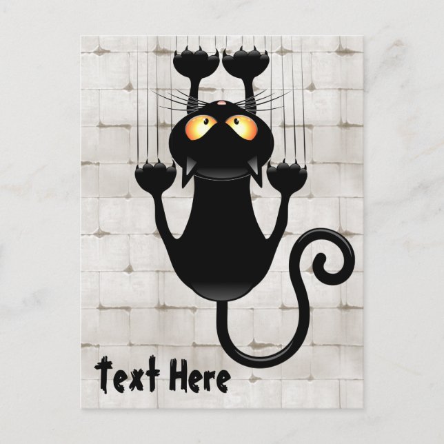 Cat Falling down fun cartoon character Postcard (Front)