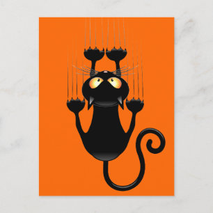 Cat Falling down fun cartoon character Postcard