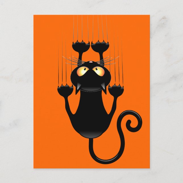 Cat Falling down fun cartoon character Postcard (Front)