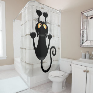 Cat Falling down fun cartoon character Shower Curtain