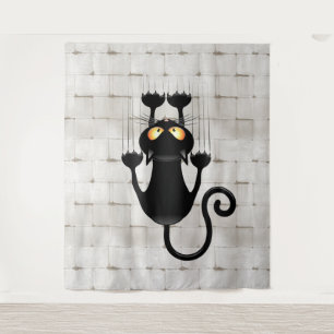 Cat Falling down fun cartoon character Tapestry