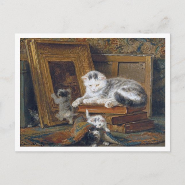 Cat Family, Henriette Ronner-Knip Postcard (Front)