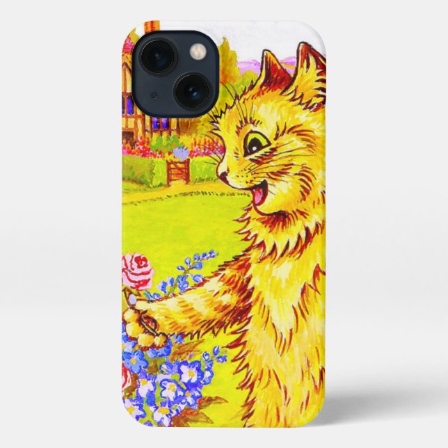 Cat Family in Garden iPhone Case (Back)