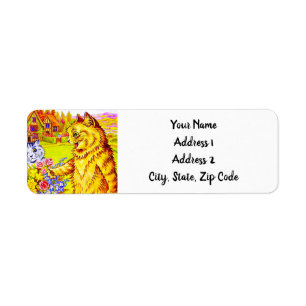 Cat Family in Garden Return Address Label