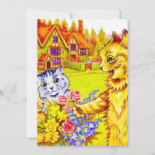 Cat Family in Garden Save The Date