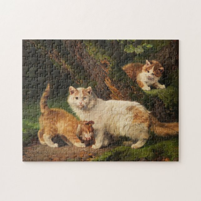 Cat Family Playing | Julius Adam the Younger Jigsaw Puzzle (Horizontal)