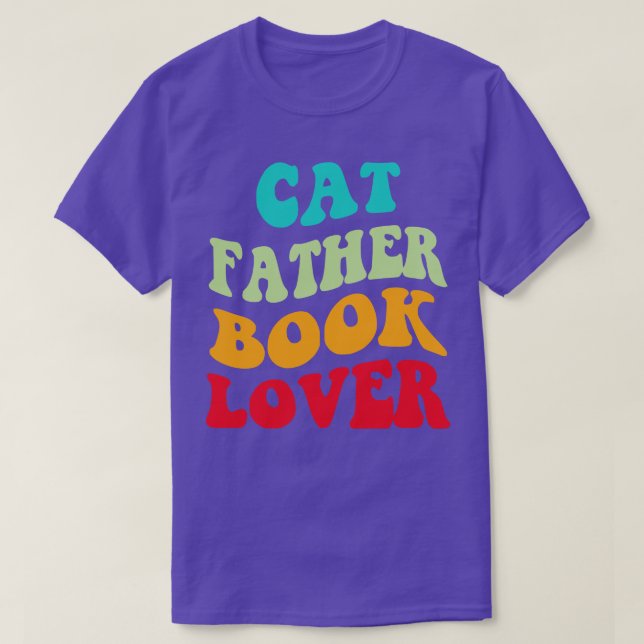 Cat Father Book Lover III T-Shirt (Design Front)