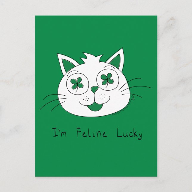 Cat  Feeling Lucky St. Patrick's Day Postcard (Front)