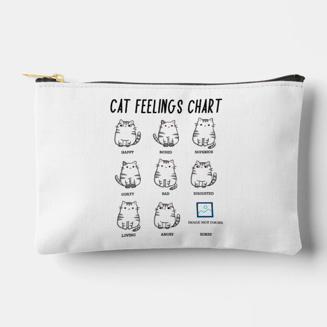 Cat Feelings Chart Accessory Pouch (Front)