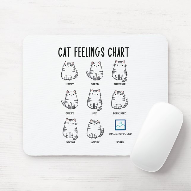 Cat Feelings Chart Mouse Pad (With Mouse)