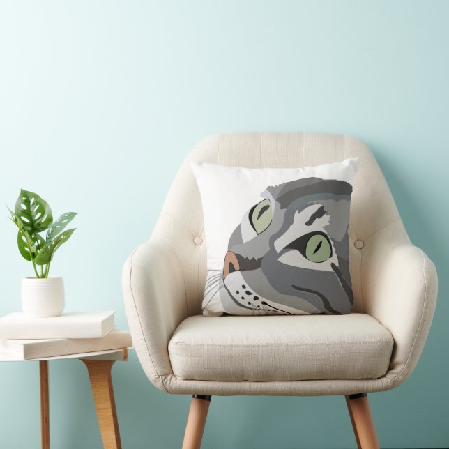 Cat Feline Eyes  Cushion (Chair)