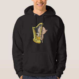 Cat Feline Meow Harp Orchestra Concert Gig Rhythm Hoodie