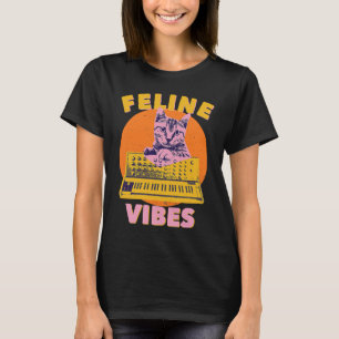 Cat  Feline Vibes  Cat Feeling Synth Synthesizer 9 T-Shirt