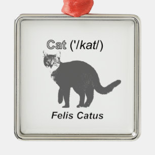 Cat Felis Catus Metal Tree Decoration