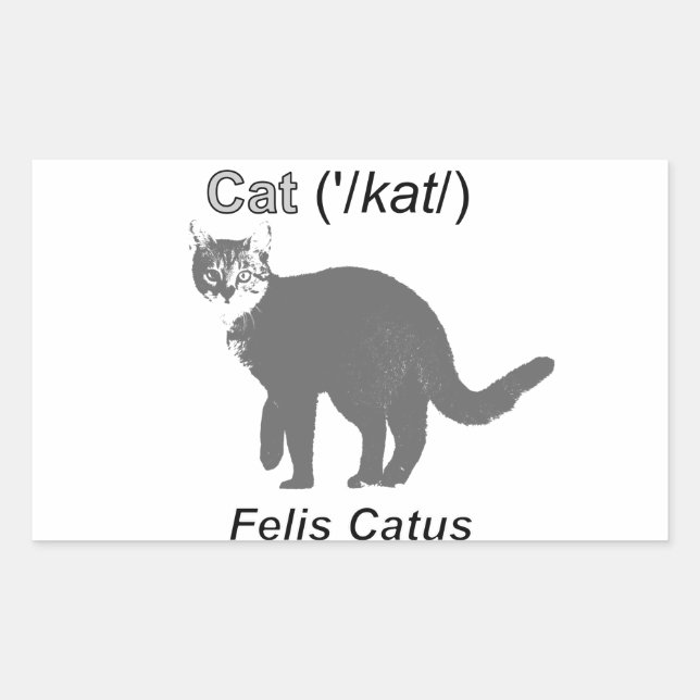 Cat Felis Catus Rectangular Sticker (Front)