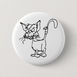 Cat Fight Injured Animal Bandage Feline Domestic 6 Cm Round Badge