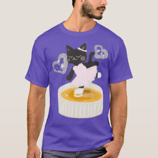 Cat figure skating on a creme brulee T-Shirt