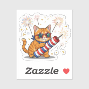Cat & Firecracker – 4th of July
