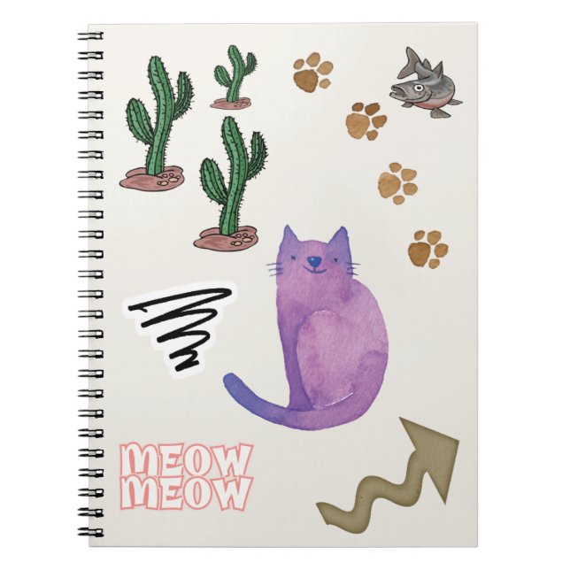 Cat Fish Cactus Notebook (Front)