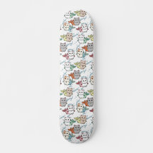Cat Fish Illustration Skateboard